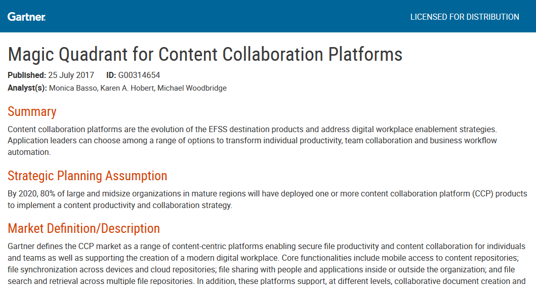 Gartner Magic Quadrant For Content Collaboration Platforms B B Info Daily