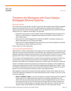 Transform the Workspace with Cisco Catalyst Multigigabit Ethernet Switches