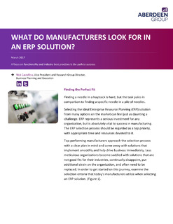 What Do Manufacturers Look for in an ERP Solution?