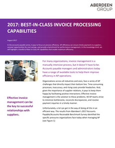 2017:  Best-in-Class Invoice Processing Capabilities