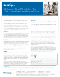 Case Study: Salesforce.com Closes 90% of Deals in 1 Day; 71% in 1 Hour with DocuSign eSignature Solution