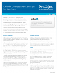 Case Study:  LinkedIn Connects with DocuSign for Salesforce