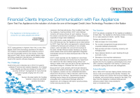 Financial Clients Improve Communication with Fax Appliance