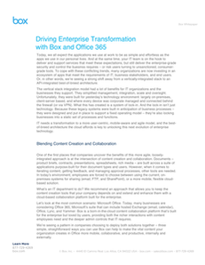 Driving Enterprise Transformation with Box and Office 365
