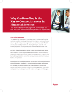 Why On-Boarding is the Key to Competitiveness in Financial Services