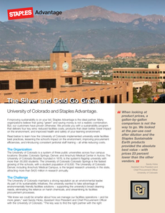The Silver and Gold Go Green:  University of Colorado and Staples Advantage
