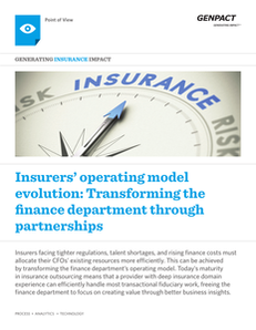 Insurers’ Operating Model Evolution:  Transforming the Finance Department Through Partnerships