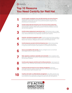 Top 10 Reasons You Need Centrify for Red Hat