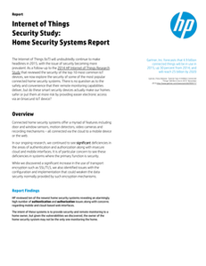 HP Internet of Things Security Study: Home Security Systems Report