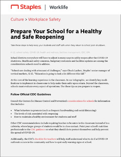 Prepare Your School for a Healthy and Safe Reopening