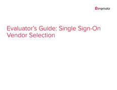 Evaluator’s Guide:  Single Sign-On Vendor Selection