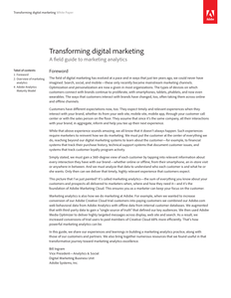 Transforming Digital Marketing: A Field Guide To Marketing Analytics