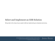 Select and Implement an ESB Solution