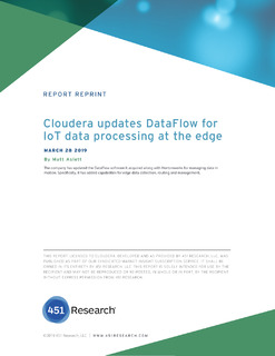 451 Research: Cloudera updates DataFlow for IoT data processing at the edge