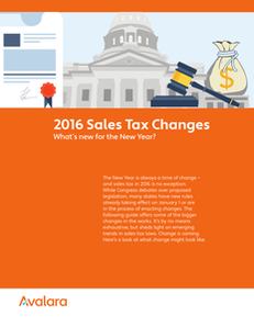 2016 Sales Tax Changes – What’s New for the New Year?