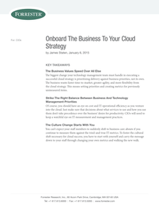 Onboard The Business To Your Cloud Strategy