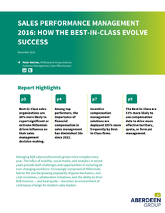 Sales Performance Management 2016: How the Best-in-Class Evolve Success