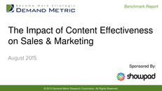 Demand Metric Report- The Impact of Content Effectiveness on Sales & Marketing