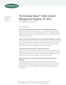 The Forrester Wave: Web Content Management Systems, Q1 2015