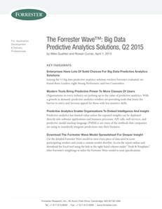 The Forrester Wave: Big Data Predictive Analytics Solutions