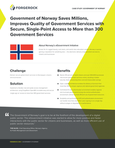 Government of Norway Saves Millions, Improves Quality of Government Services with Secure, Single-Point Access to More than 300 Government Services