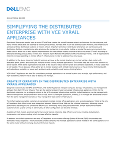 Simplifying the Distributed Datacenter with VCE VxRail Appliances