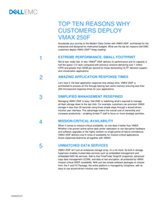Top 10 Reasons Why Customers Deploy VMAX 250F