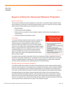 Buyer’s Criteria for Advanced Malware Protection