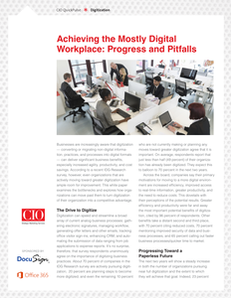 CIO Quick Pulse: Achieving the Mostly Digital Workplace: Progress and Pitfalls