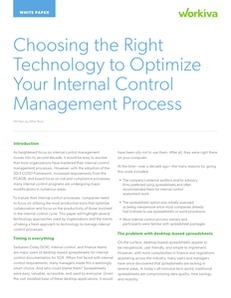 Choosing the Right Technology to Optimize Your Internal Control Management Process