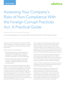A Practical Guide: Assessing Your Company’s Risks of Non-Compliance with the FCPA