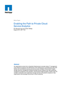 Enabling the Path to Private Cloud: Service Analytics