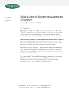 Forrester Research: Digital Customer Experience Governance Demystified