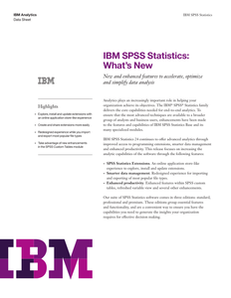 IBM SPSS Statistics: What’s New