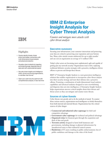 IBM i2 Enterprise Insight Analysis for Cyber Intelligence