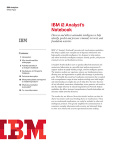 IBM i2 Analyst’s Notebook