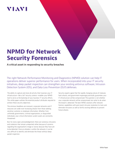 NPMD for Network Security Forensics