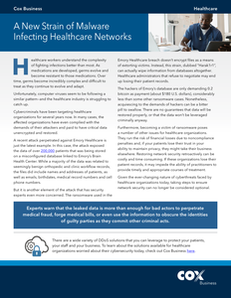 A New Strain of Malware Infecting Healthcare Networks