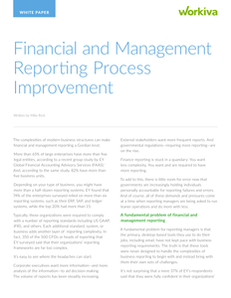 What exactly is financial and management reporting process improvement?