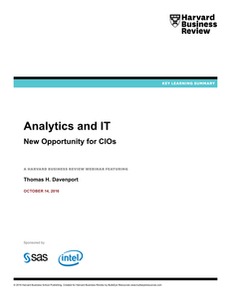 Harvard Business Review: Analytics and IT: New Opportunity for CIOs (Key Learning Summary)