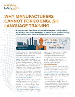 Why Manufacturers Cannot Forgo English Language Training