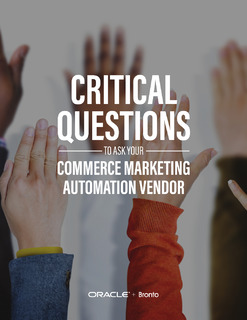 Critical Questions to Ask Your Commerce Marketing Automation Vendor