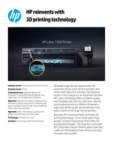 HP reinvents with 3D printing technology