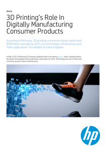 3D Printing’s Role In Digitally Manufacturing Consumer Products