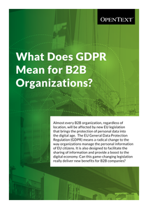 What Does GDPR Mean for B2B Organizations?