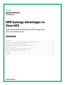 HPE Synergy advantages vs. Cisco UCS