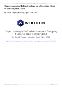 HCI as a Stepping Stone to True Hybrid Cloud