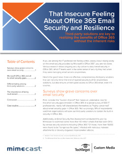 That Insecure Feeling About Office 365 Email Security and Resilience