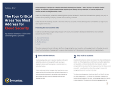 The Four Critical Areas You Must Address for Cloud Security