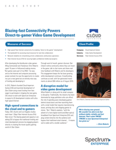 Blazing-fast Connectivity Powers Direct-to-Gamer Video Game Development